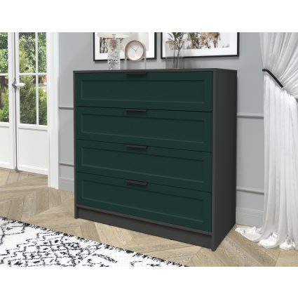 Kомод Тренд КТ-К100 (Антрацит ЛДСП/ Изумруд ЛМДФ) Ш1000 В1020 Г451 Kомод Тренд КТ-К100 (Антрацит ЛДСП/ Изумруд ЛМДФ) Ш1000 В1020 Г451